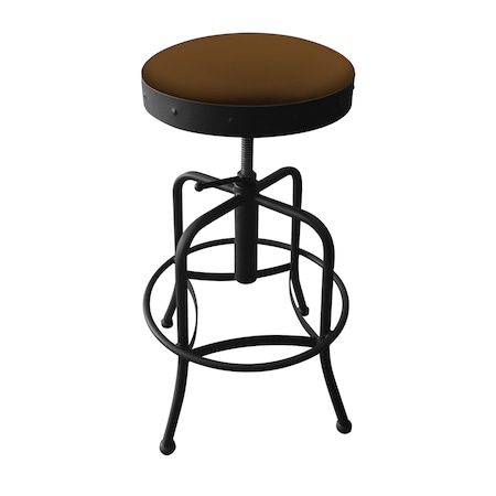Holland Bar Stool Co Adjustable Stool, Black Wrinkle, Canter Thatch Seat 910BW001